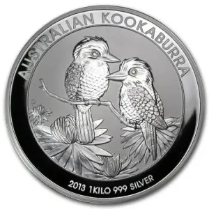 Kookaburra Sølvmynt 1kg 2013 i kapsel