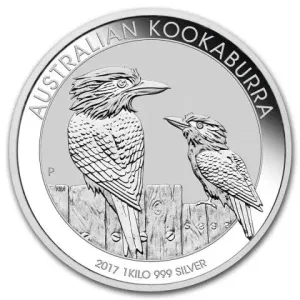 Kookaburra Sølvmynt 1 kilo 2017 i kapsel