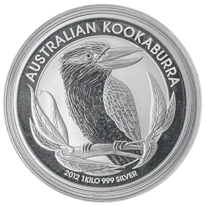 Kookaburra Sølvmynt 1kg 2012 i kapsel