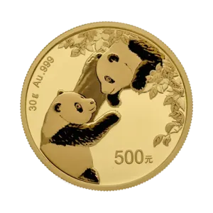 Panda gullmynt 30 gram Ulike år